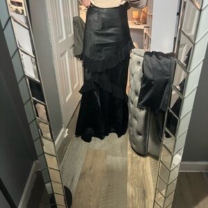Elegant Black Tiered Skirt